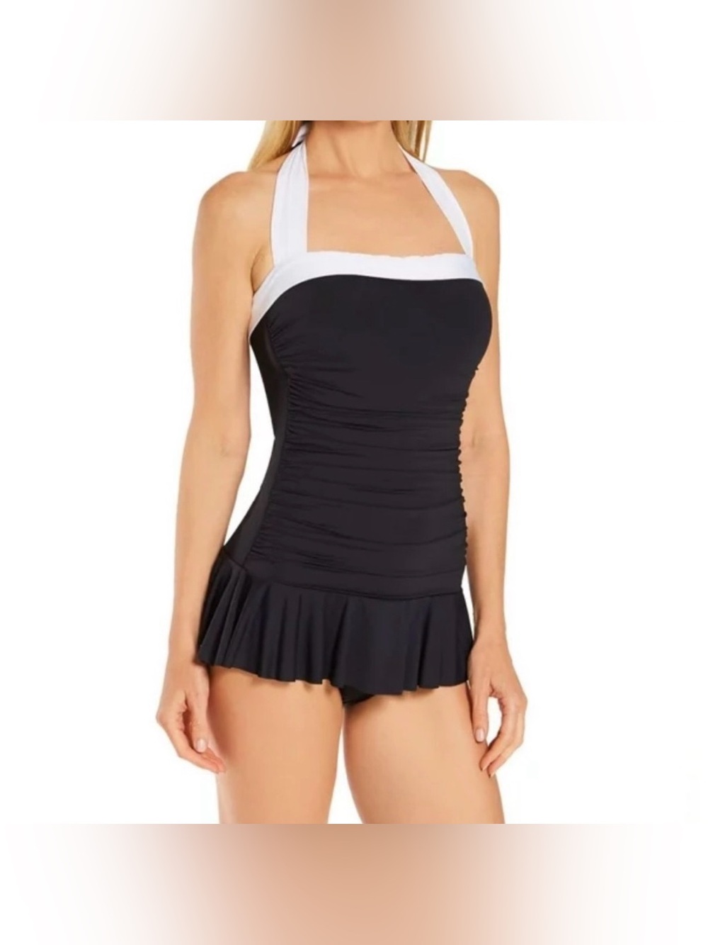 Ralph Lauren Bel Air Shirred Skirted One Piece Swimsuit Swim dress NWT - Picture 2 of 7